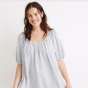 Madewell Linen Stripe Dress M